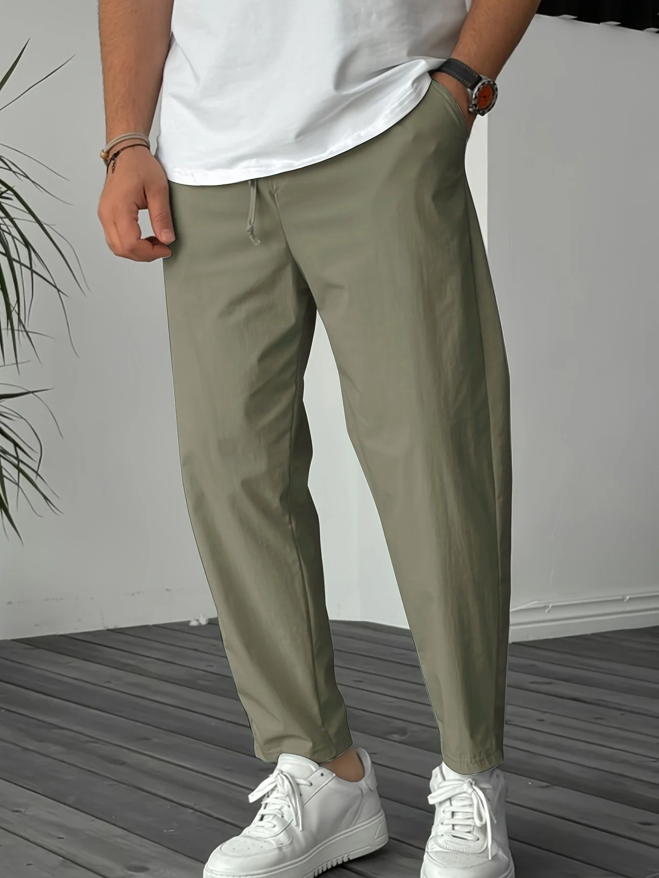 Essentiële Tapered broek met koord